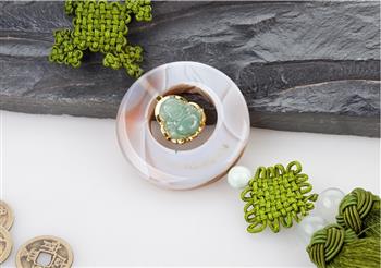 吉美丝 天然玛瑙 翡翠吊挂 高档汽车挂饰-金玉玛瑙（绿色）