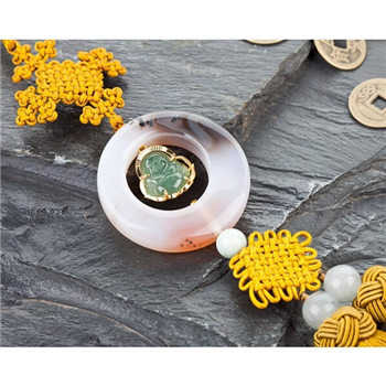 吉美丝 天然玛瑙 翡翠吊挂 高档汽车挂饰-金玉玛瑙（黄色）