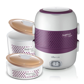 Bear/小熊 DFH-S267电热饭盒 陶瓷内胆 双层饭盒插电保温蒸煮饭盒 （（（由小熊厂家发货，配货周期为3-5天） ） 